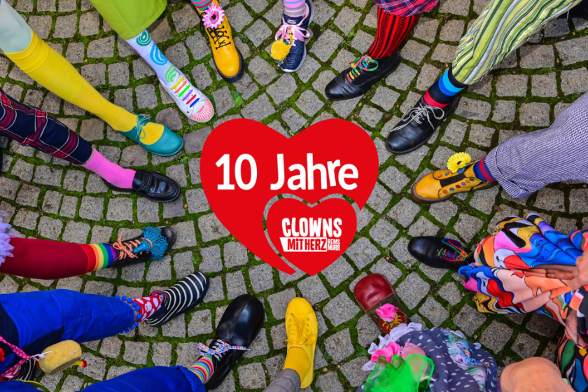 Ein Screenshot der Jubiläumsseite 10 Jahre Clowns mit Herz Rems-Murr e.V.